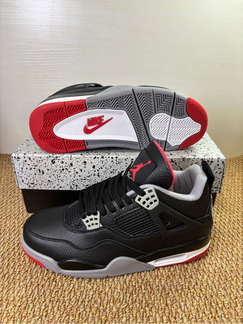 Jordan 4 Retro Bred Reimagined 2024 -Men’s Classic Basketball Sneakers Shoes - Picture 5 of 6